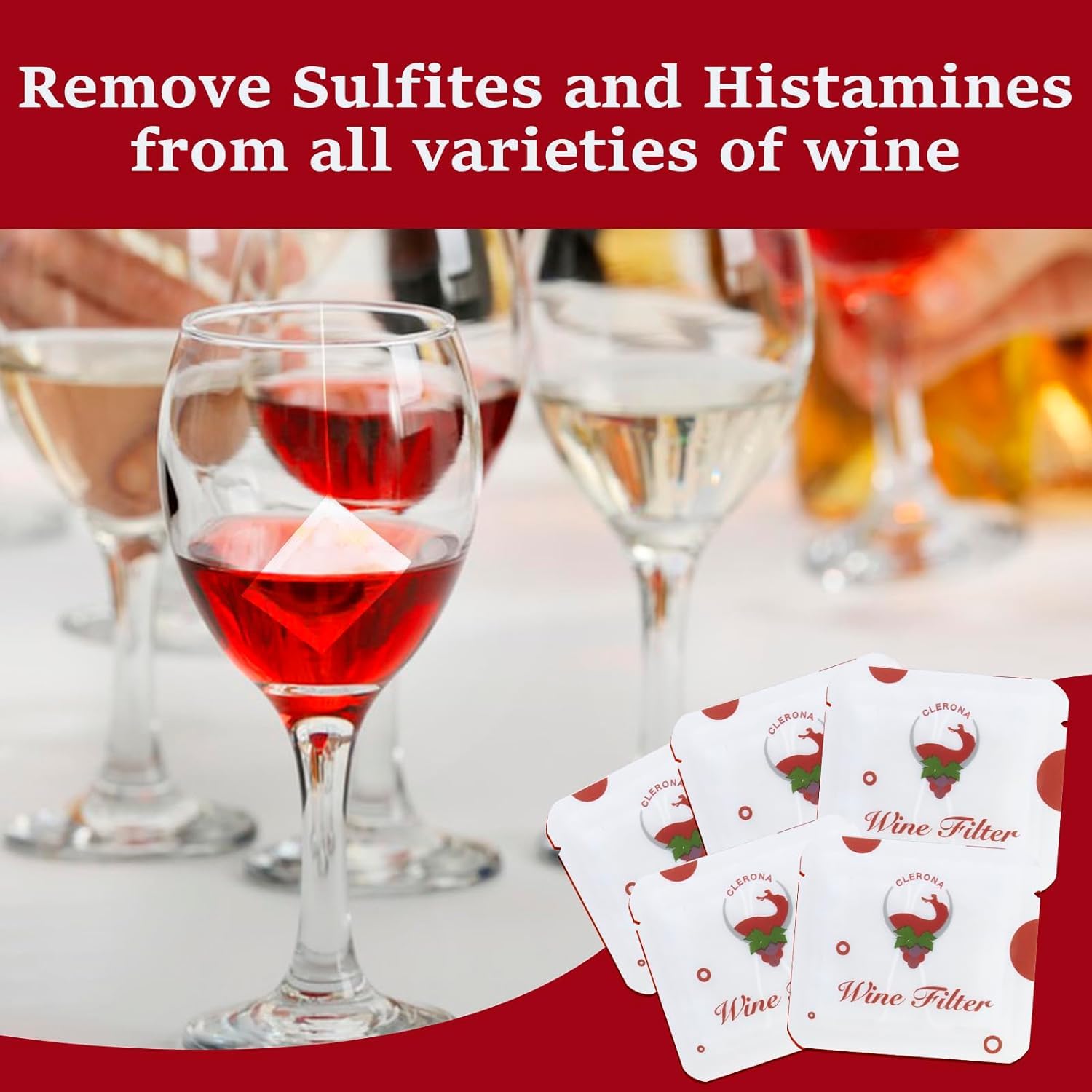 Clerona BPA-free filtration technology for wine purification without flavor changes.