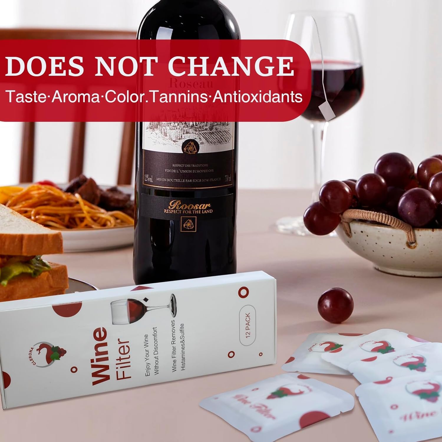 Clerona wine filter in action for red and white wines maintaining original character.