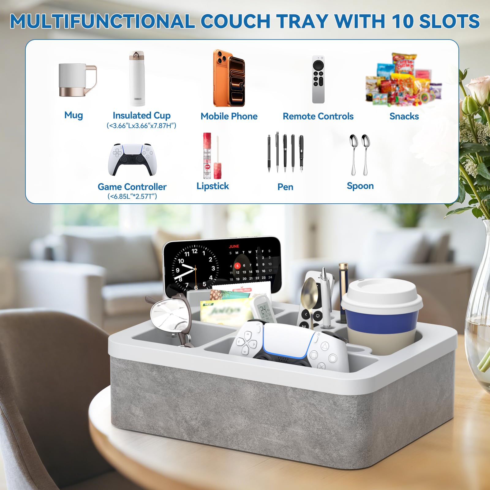 CLESOO 360-degree swivel couch tray lets you angle devices for comfort