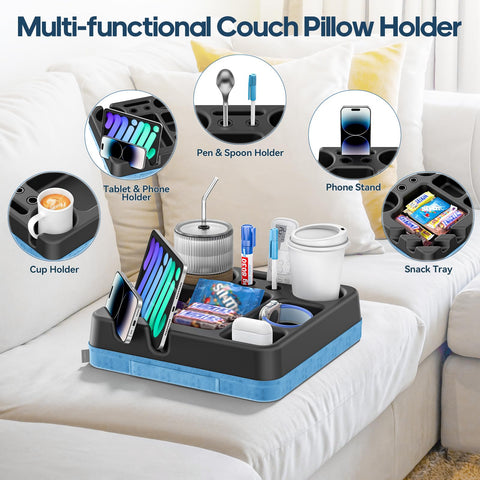 CLESOO bed tray with snack area and tablet slot for relaxing in bed.