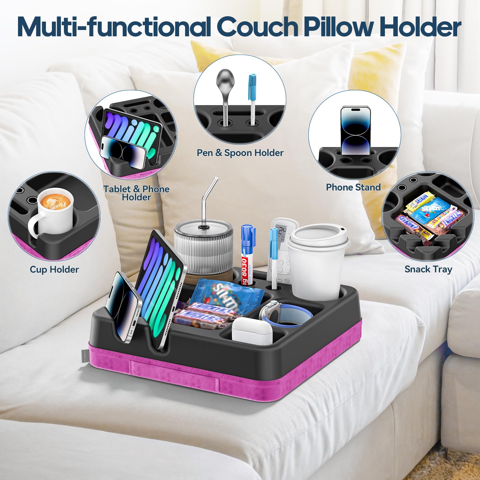 CLESOO couch tray featuring a snack surface for easy bites on the couch