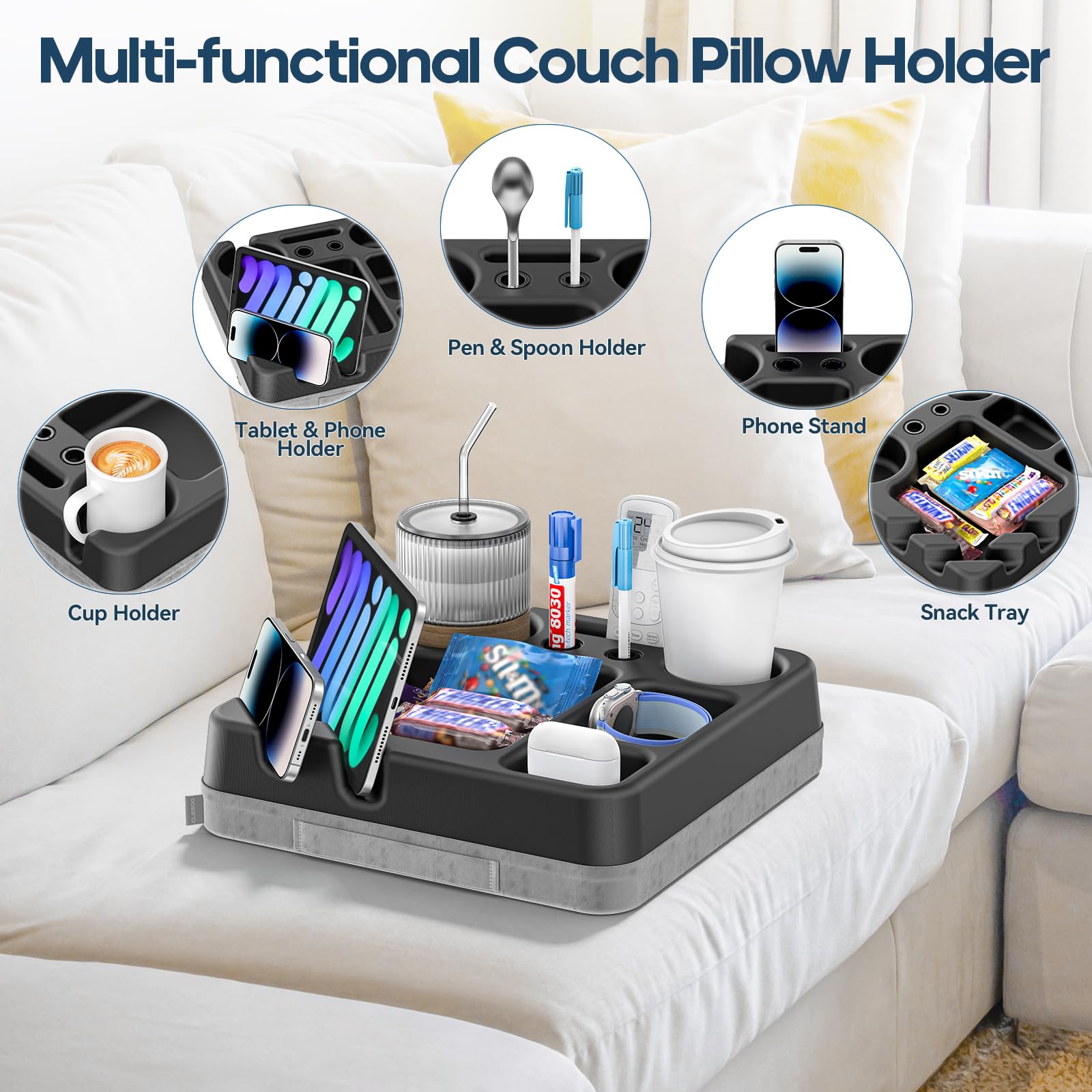 CLESOO couch phone slot keeps your device within reach.