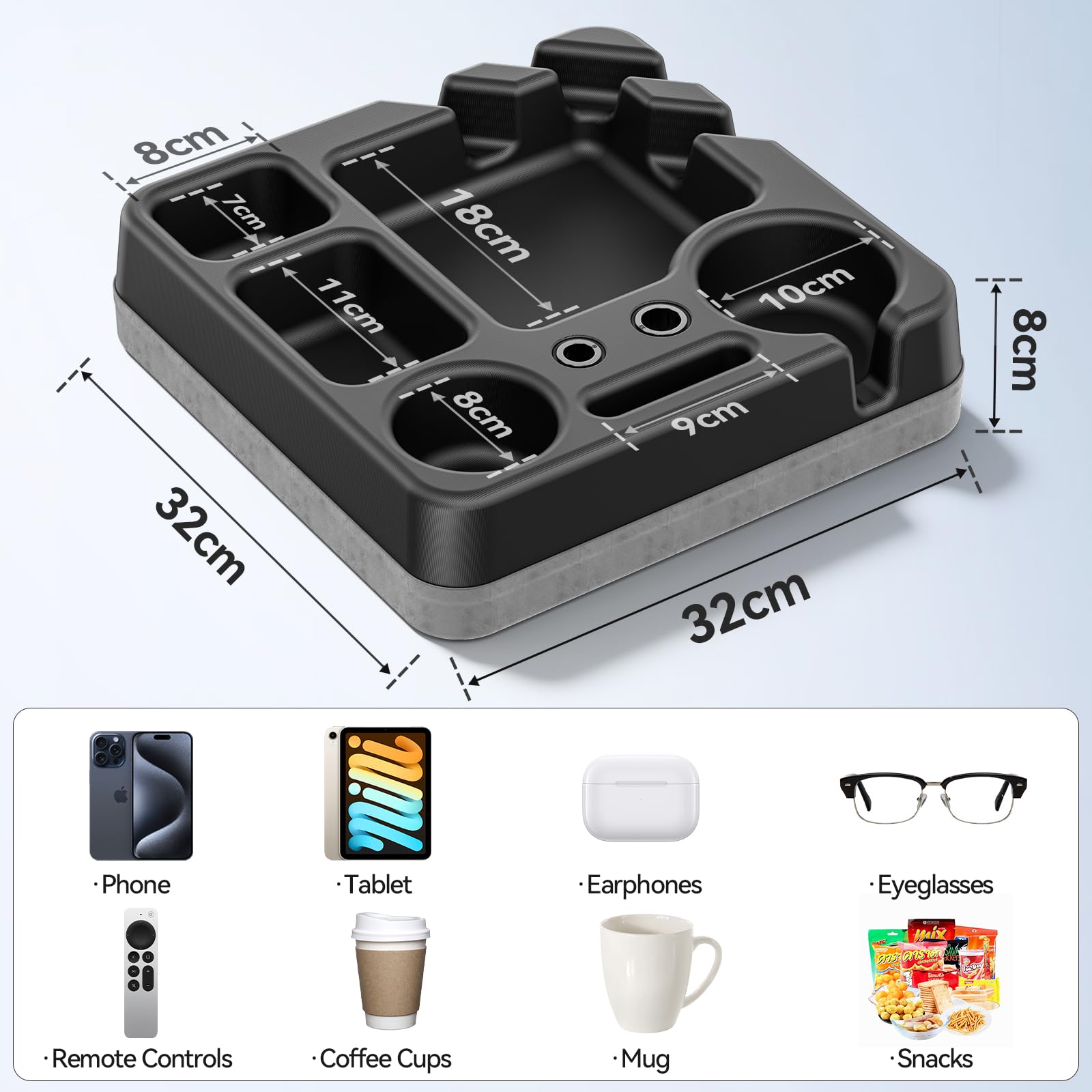 CLESOO couch remote holder keeps remotes organized and accessible.
