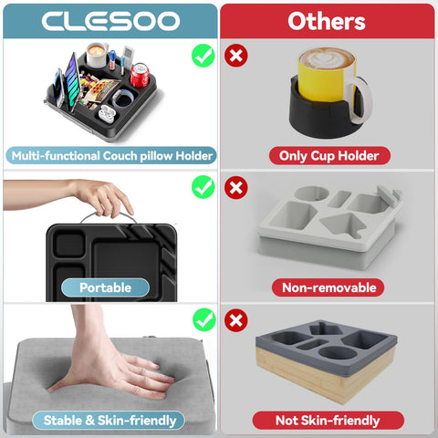 CLESOO couch tablet slot for hands-free viewing on the sofa.