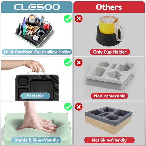 CLESOO phone storage slot securely holds most smartphones for quick access.
