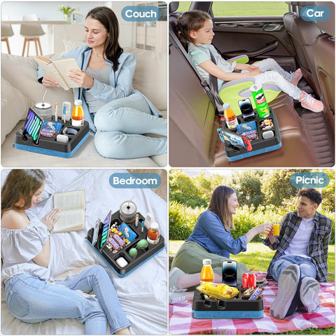 CLESOO soft sponge grip keeps cups secure on the couch tray.