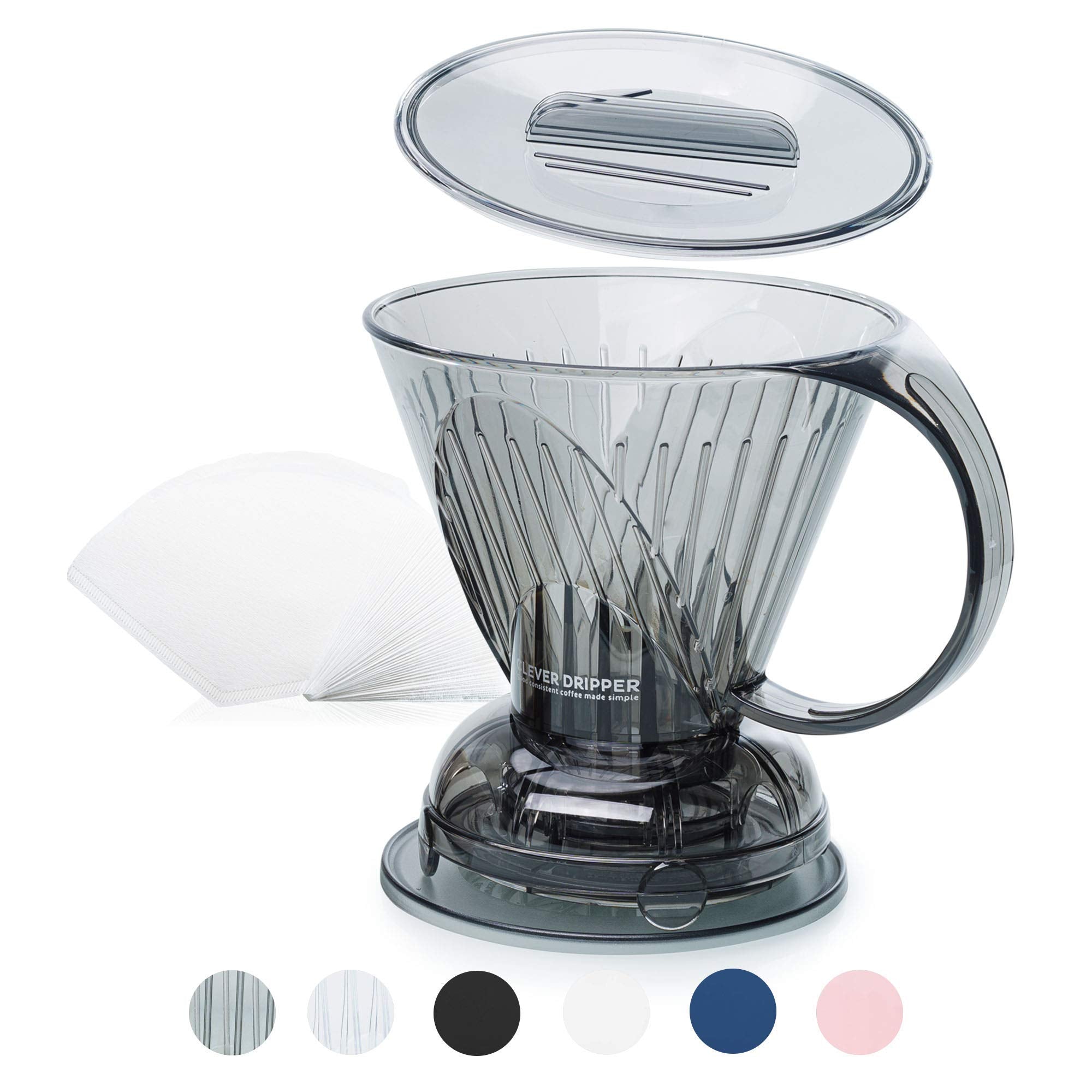 Clever Coffee Dripper Cloud 18-oz ready to brew, simple pour-over.
