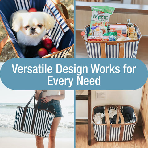 CleverMade Collapsible Luxe Tote showing comfortable forearm carry