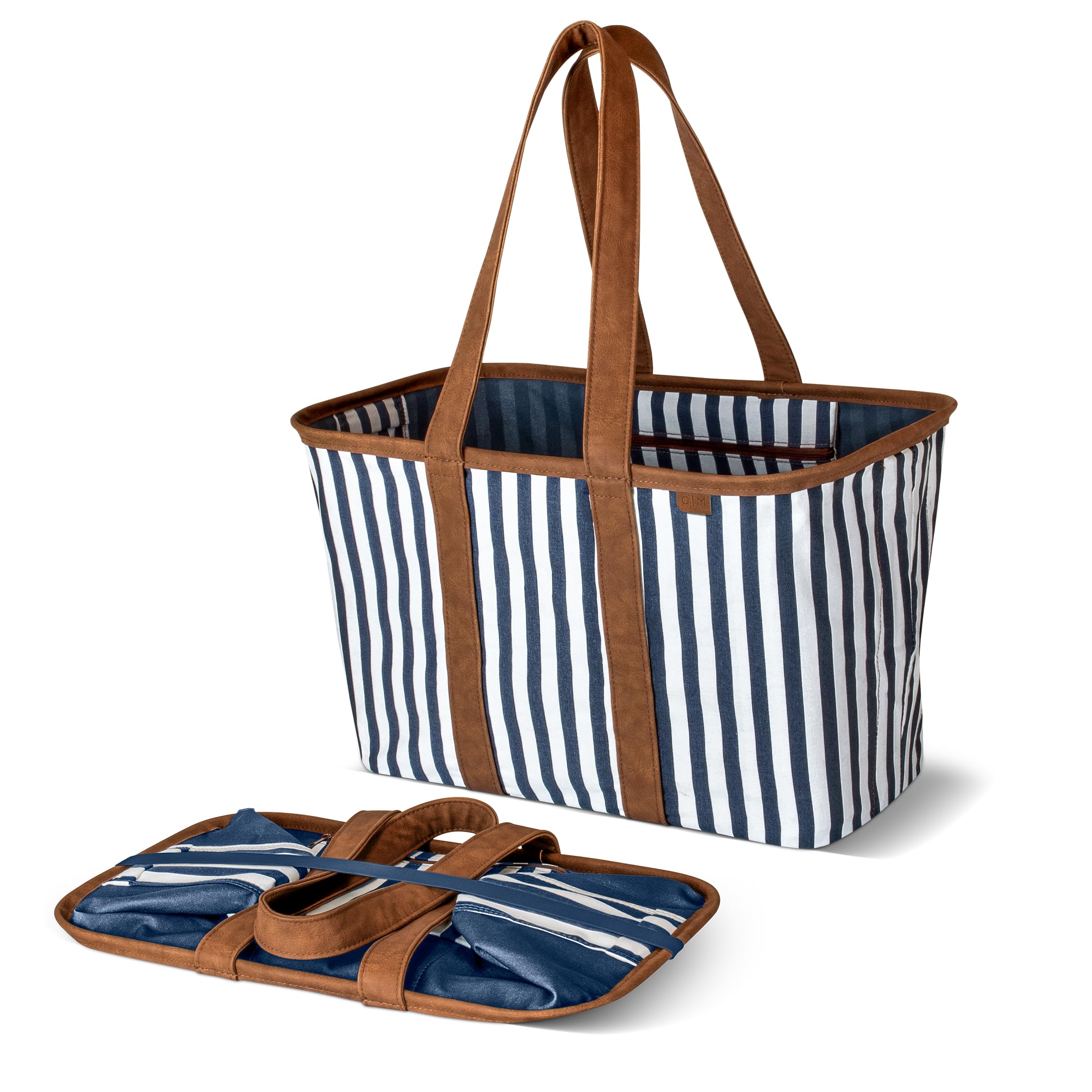 CleverMade Collapsible Luxe Tote open, ideal for groceries and errands