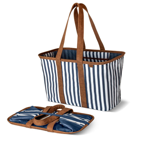 CleverMade Collapsible Luxe Tote open, ideal for groceries and errands