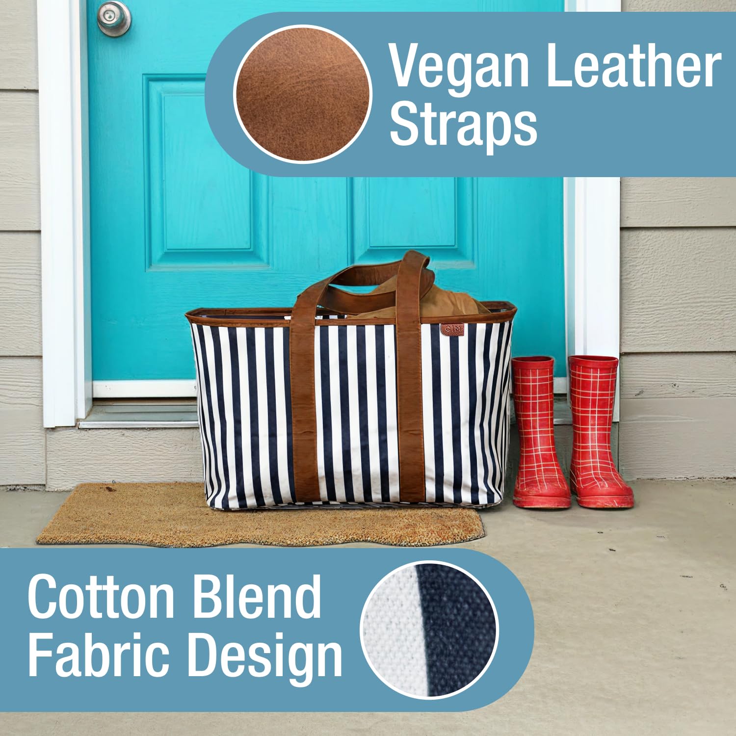 CleverMade Collapsible Luxe Tote with reinforced bottom for stability