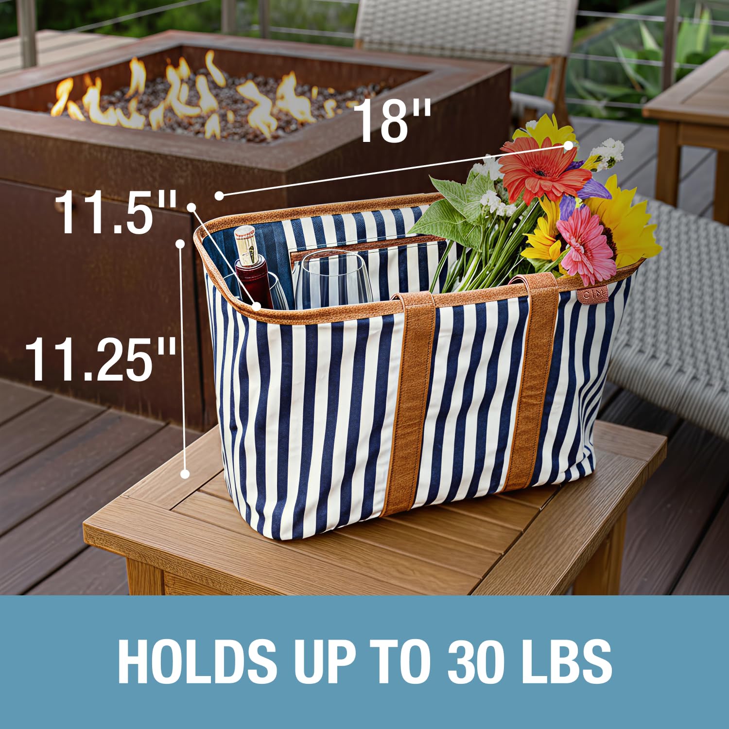 CleverMade Collapsible Luxe Tote featuring zip pocket for valuables
