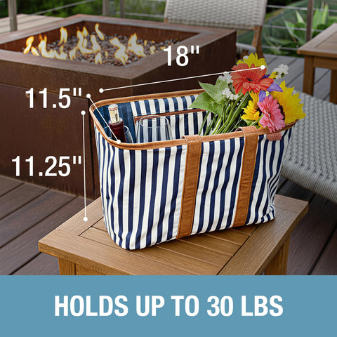 CleverMade Collapsible Luxe Tote featuring zip pocket for valuables
