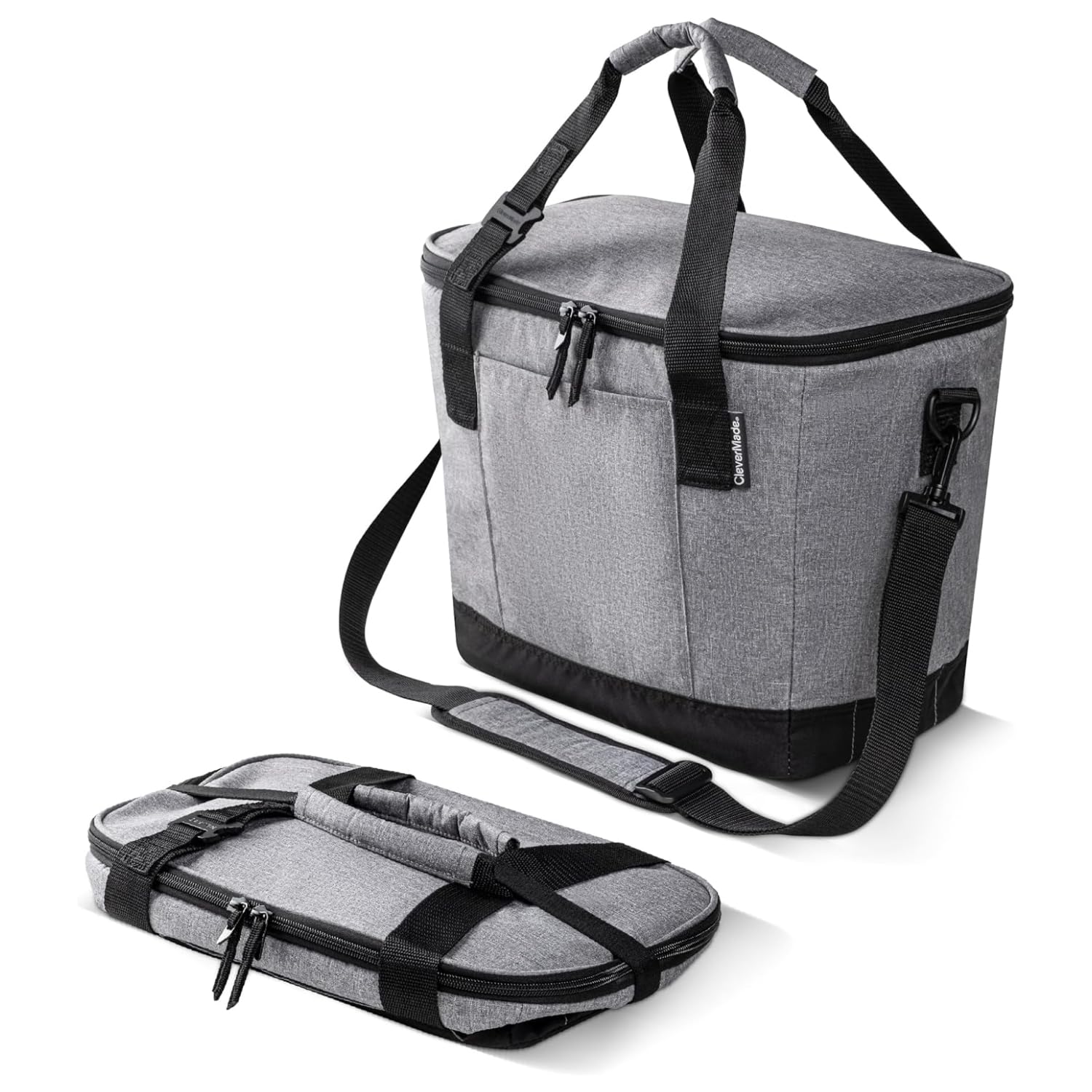 CleverMade Tahoe collapsible cooler folded flat for easy packing