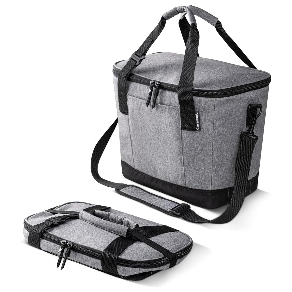 CleverMade Tahoe collapsible cooler folded flat for easy packing