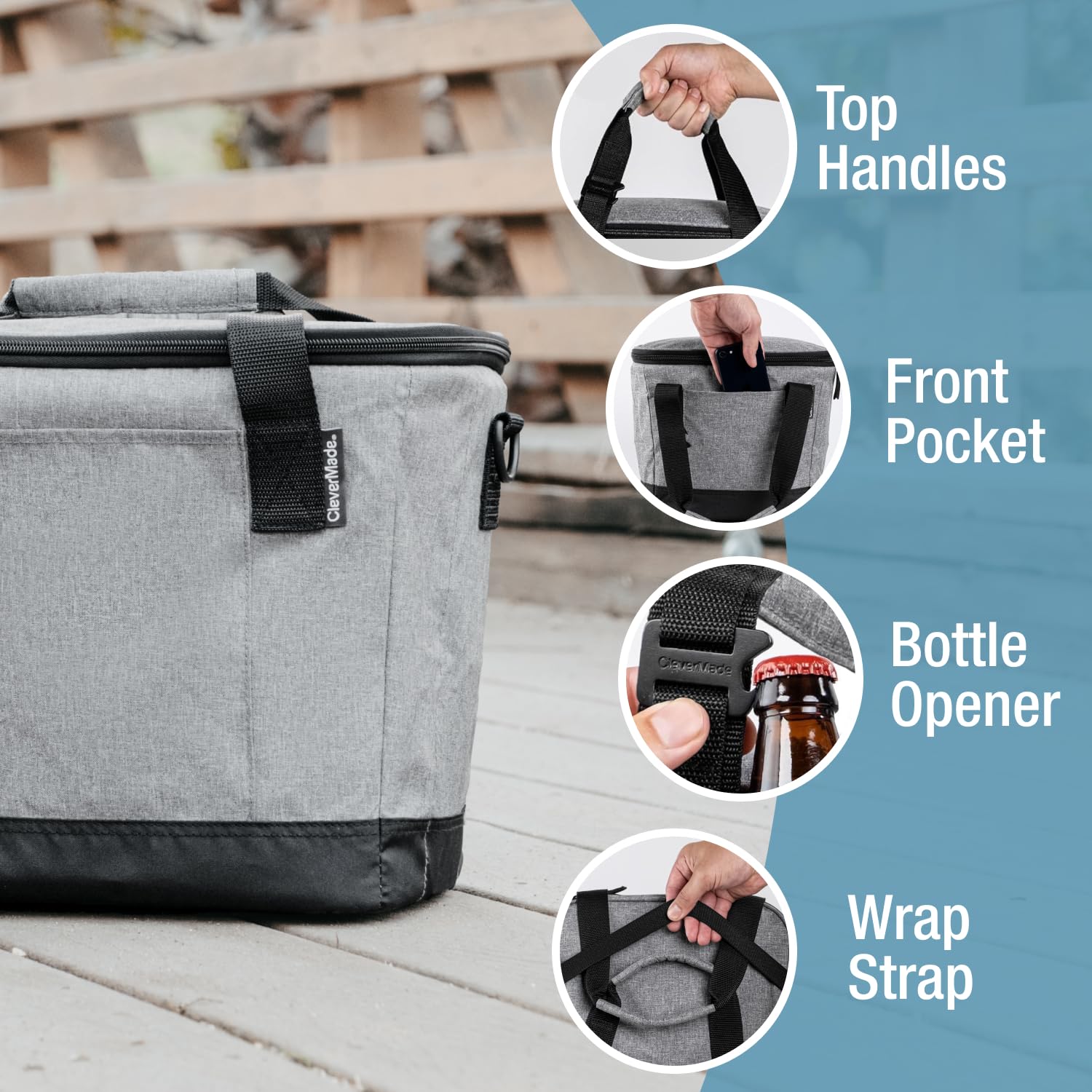 CleverMade Tahoe front pocket for quick access to valuables