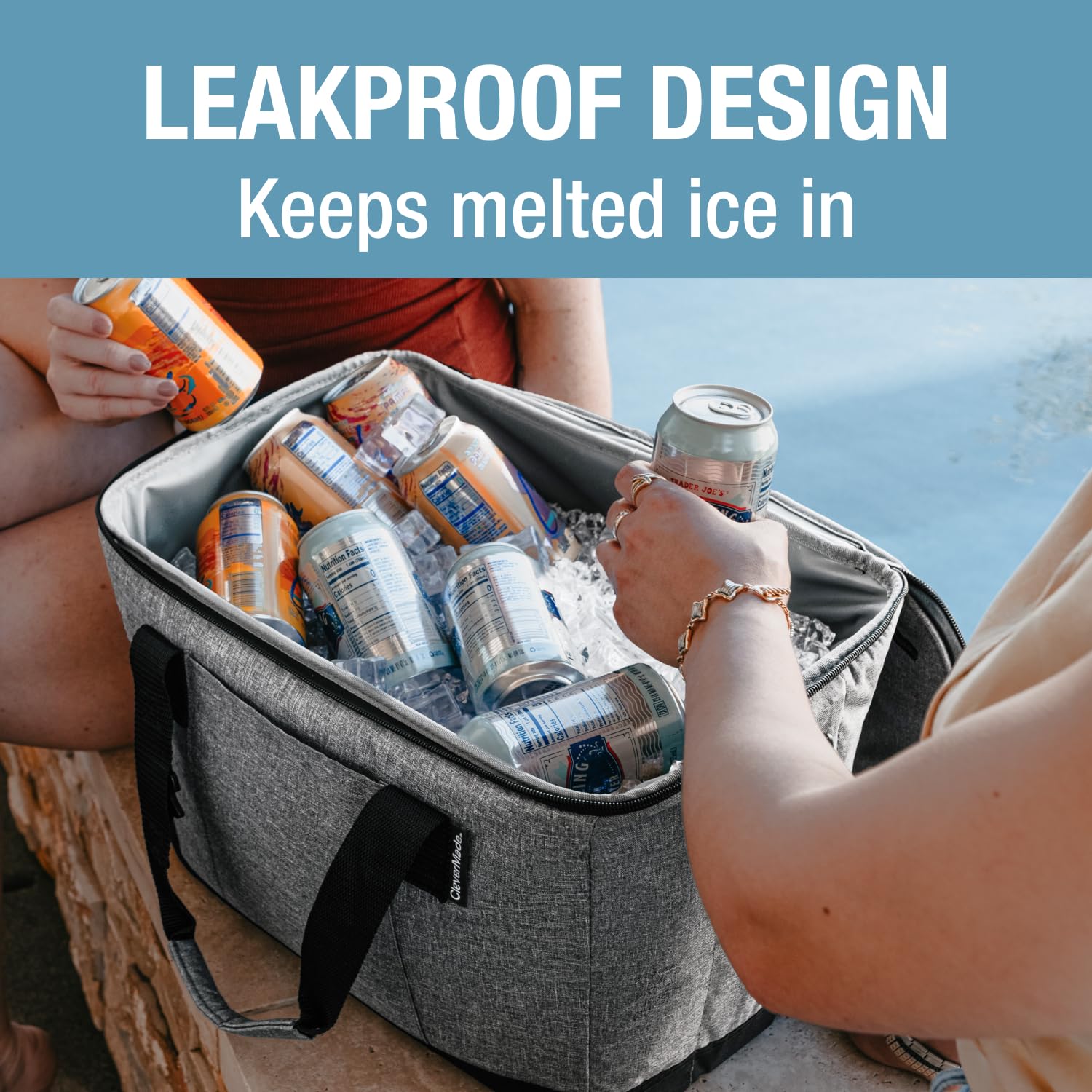 CleverMade Tahoe with shoulder strap for easy transport on trips.