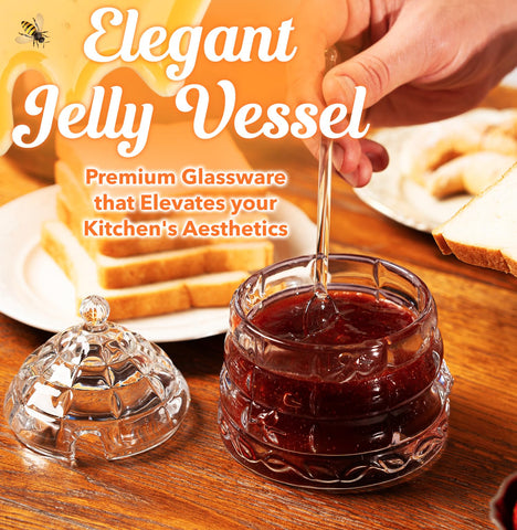 CLEVLI crystal honey jar dippers set for mess-free drizzle