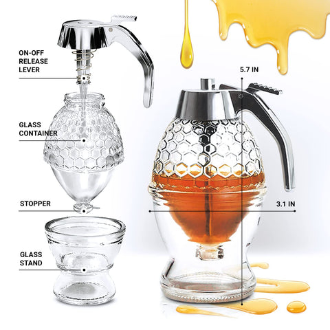 CLEVLI syrup dispenser for maple syrup provides controlled flow at breakfast