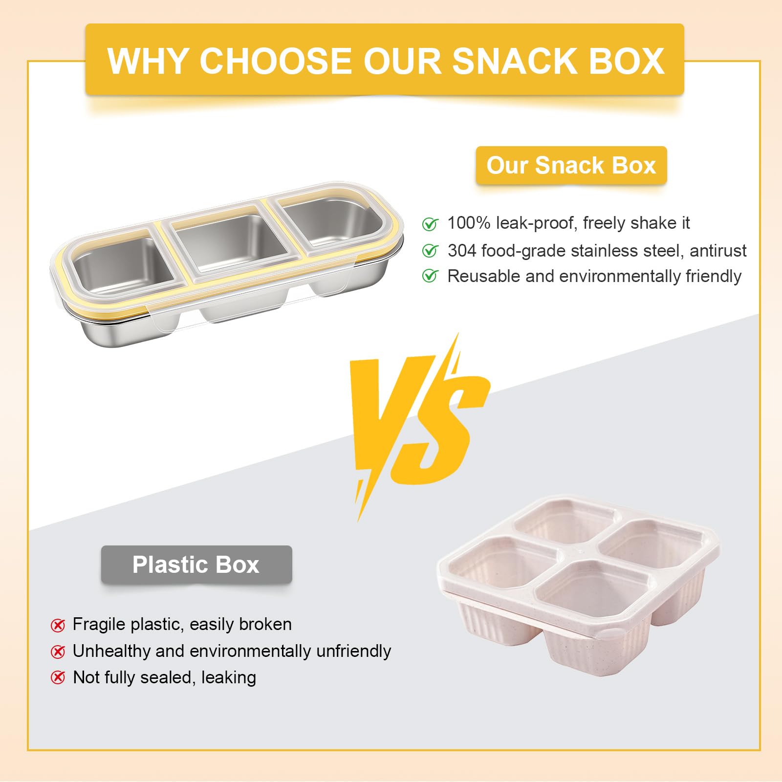 Easy-clean CLFORLORGN snack container simplifies meal prep and cleanup