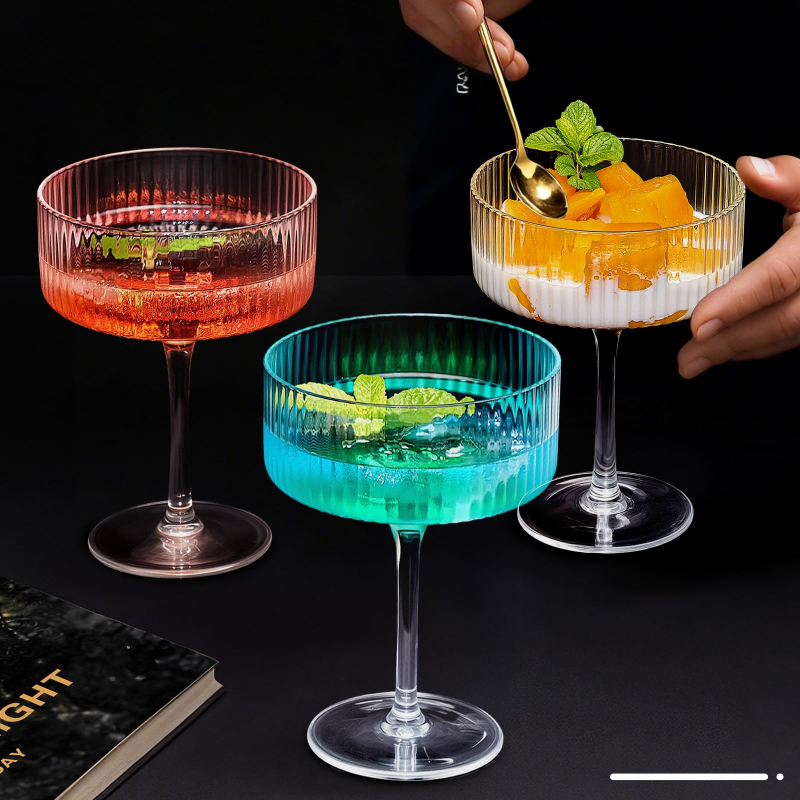 CL FUN Dessert servings benefit from versatile coupe glassware.