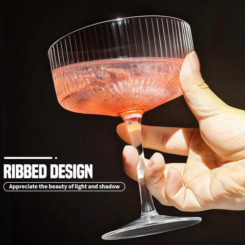 CL FUN Martini Coupe ribbed design highlights classic elegance.