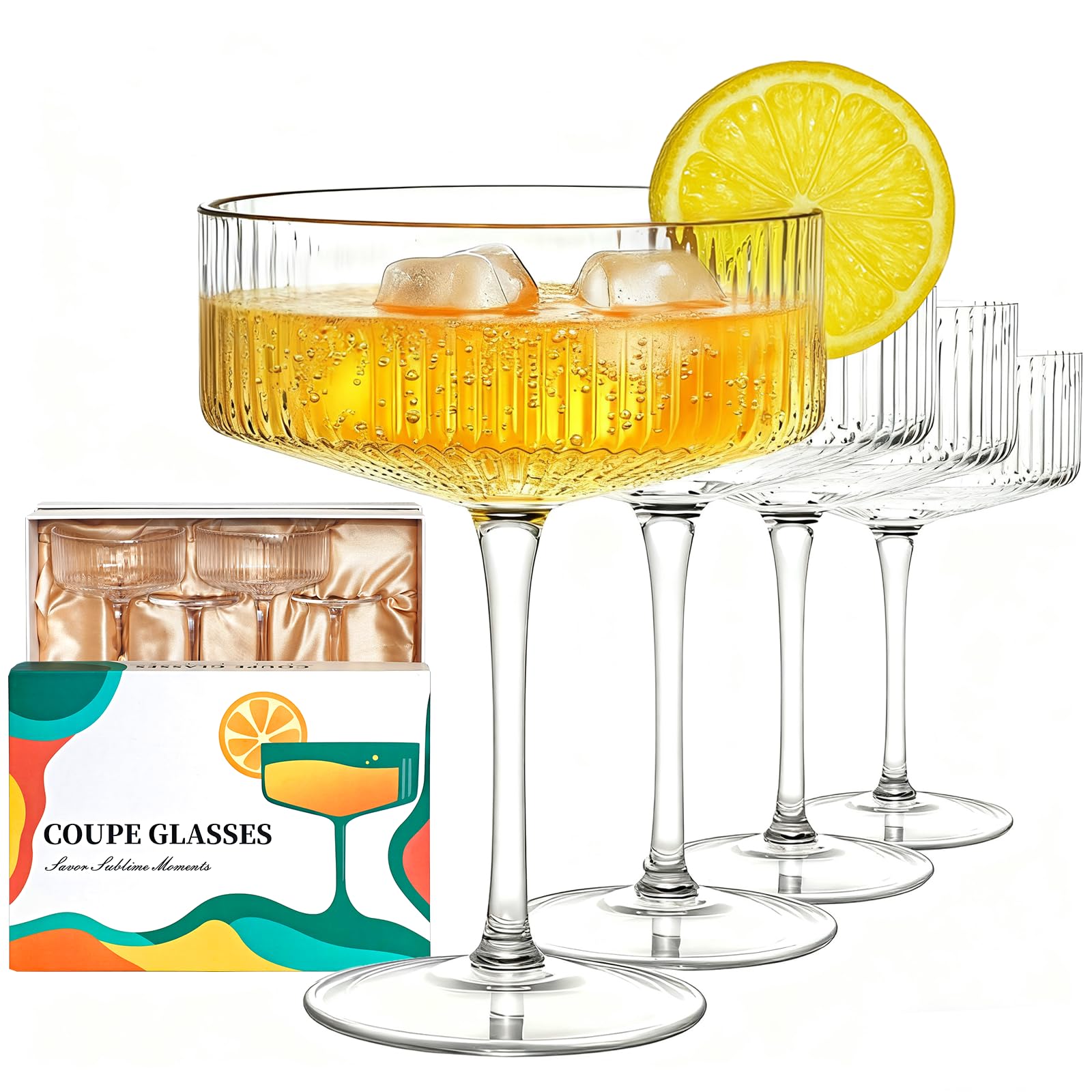 CL FUN Martini Coupe set of 4 for elegant entertaining at home.