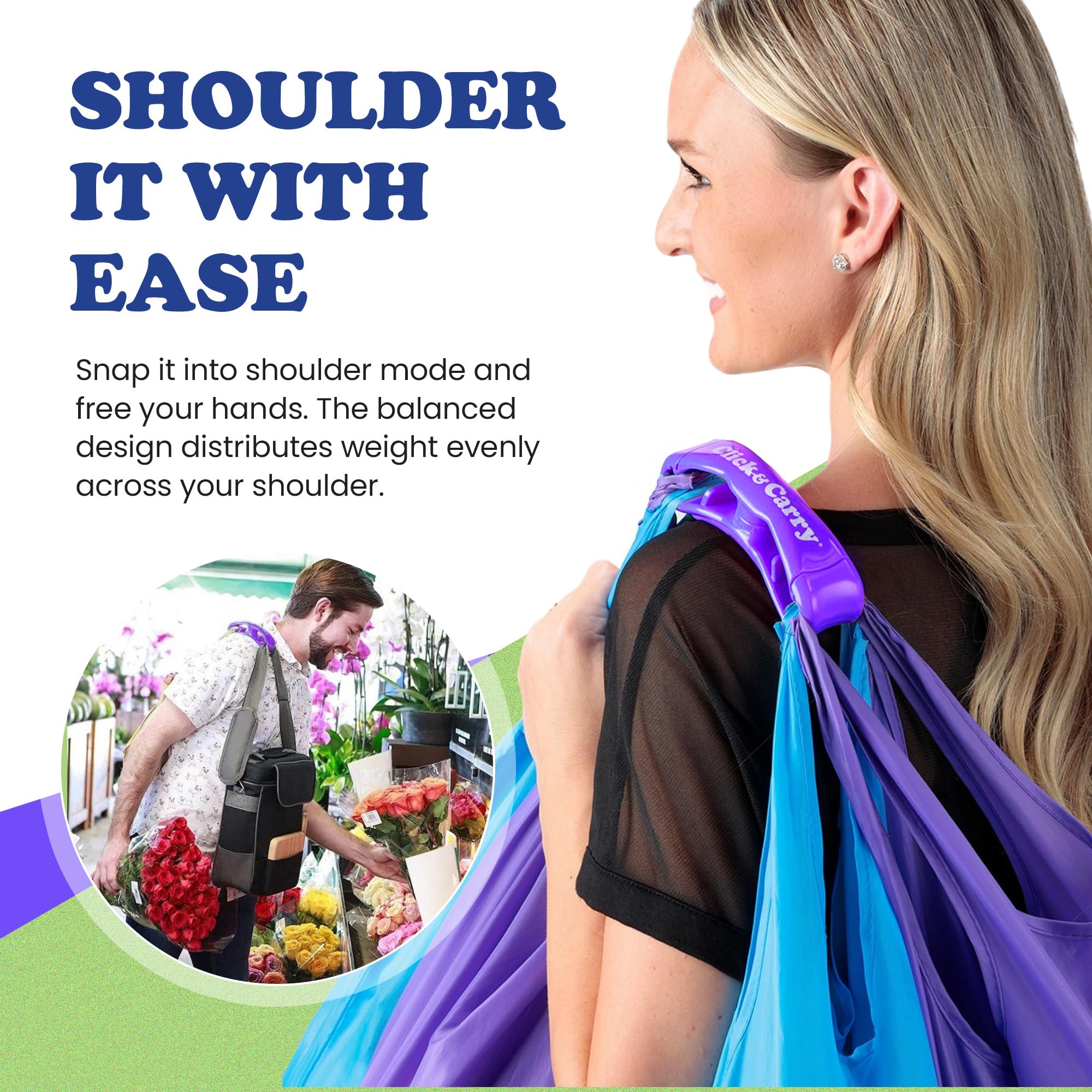 Click & Carry 100 lb capacity shown for secure load handling