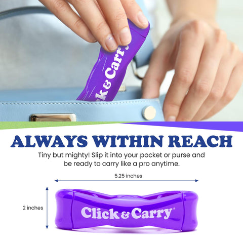 Click & Carry clip and carry action illustrating easy organization