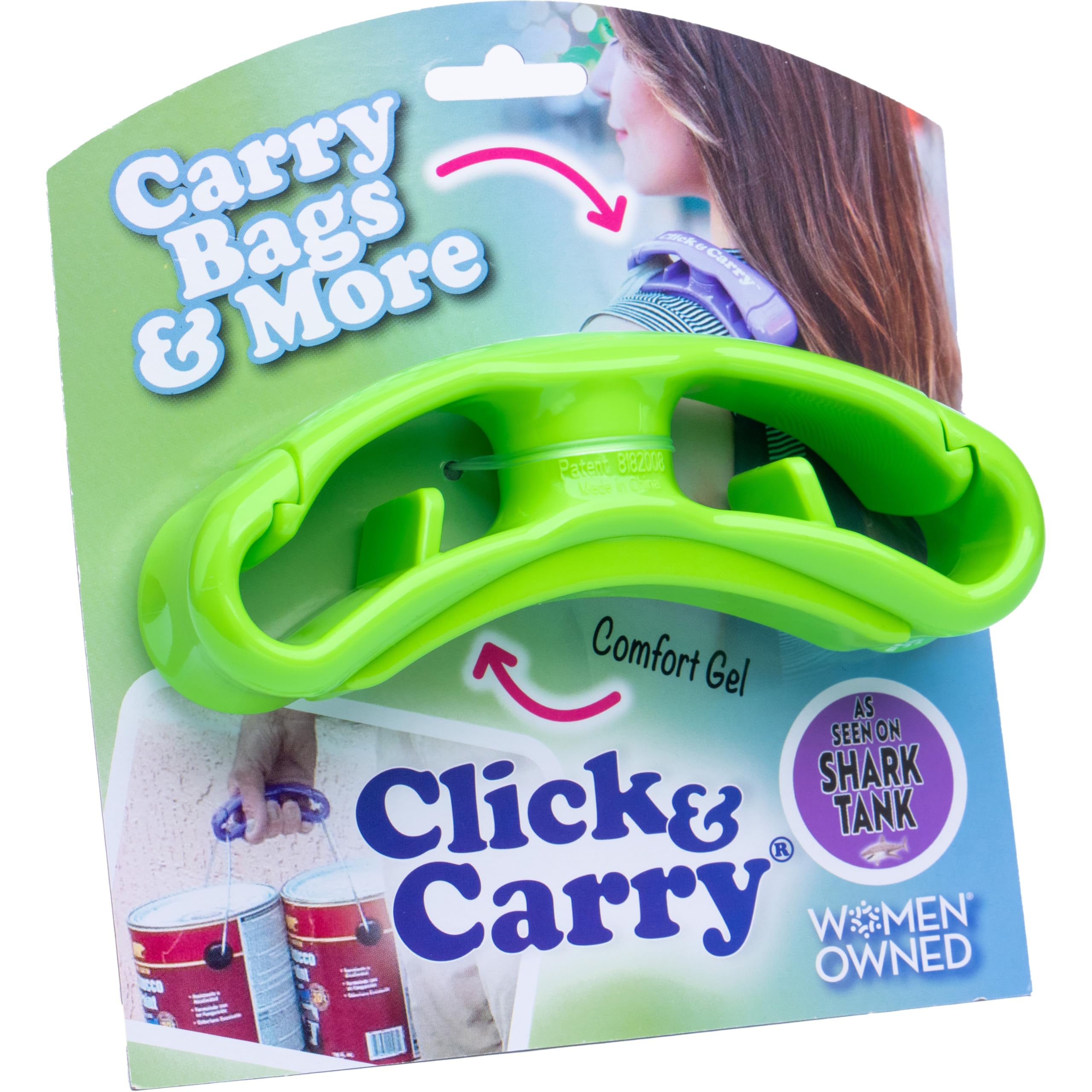 Gel-padded Click & Carry handle for smooth grip and load comfort