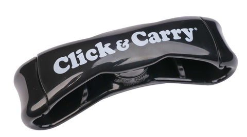 Click & Carry grocery bag carrier with gel padding for comfortable hands-free shopping.