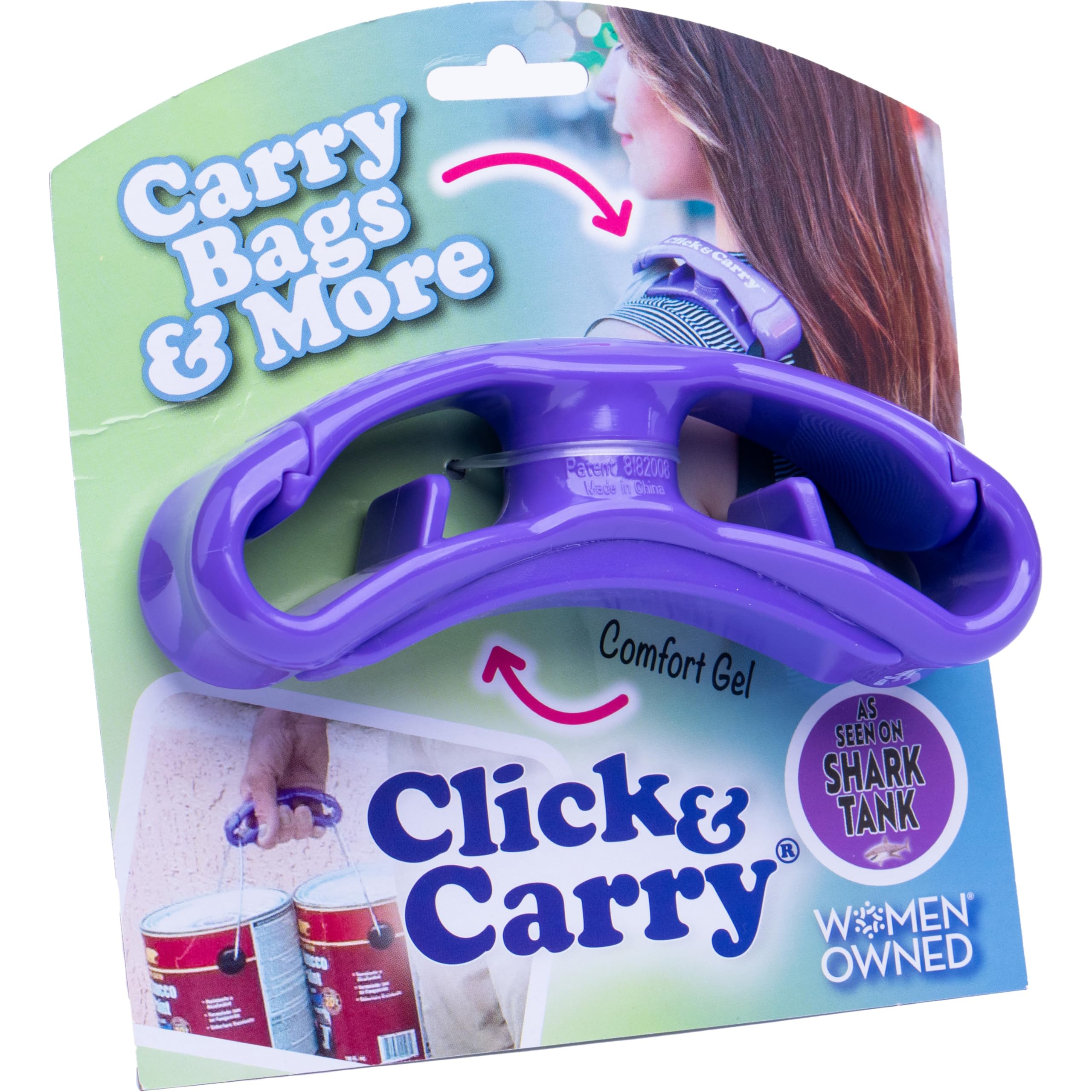 Click & Carry hands-free shoulder carry demonstrates freeing hands during shopping