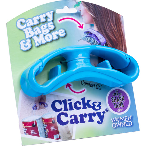 Click & Carry shoulder hands-free design demonstrates effortless carrying.