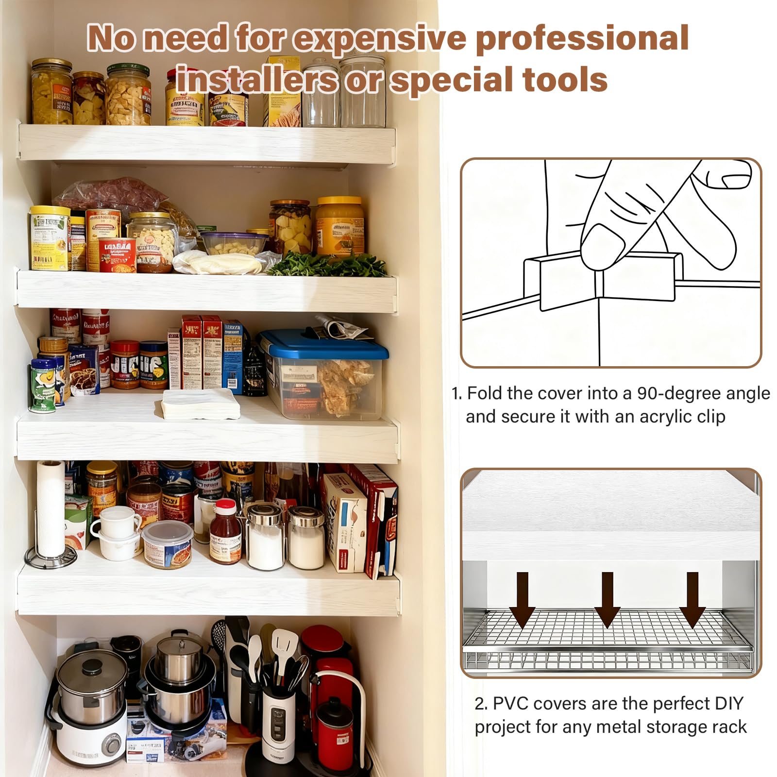 Clicliet easy-cut feature shown with ruler to fit any shelf