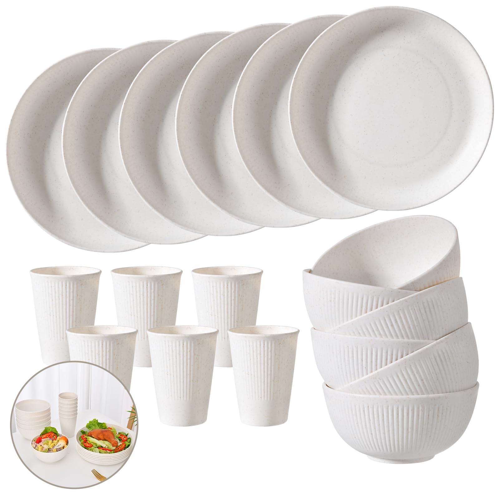 CLIFFS KITCHEN 18pc plates in beige—durable and stackable for daily meals