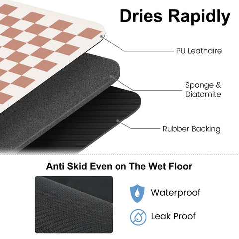 Clinuse coffee mats beige checkered pattern cushions machine vibrations and noise