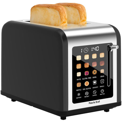 Clixane 2-slice toaster in black stainless steel complements a modern kitchen.