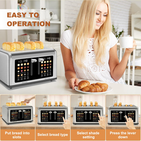 Clixane 4-Slice Toaster cancel function for quick stop.