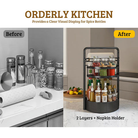 CLOKTA height-adjustable shelves in use with various condiment jars