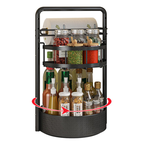 CLOKTA rotating spice rack base with jars for easy access and organization