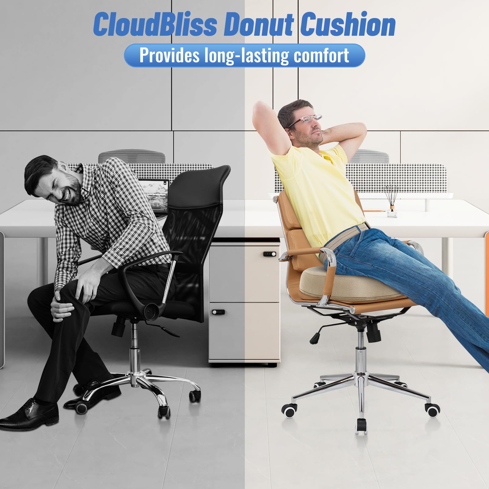CloudBliss donut pillow breathable cover helps you stay cool during prolonged sitting.