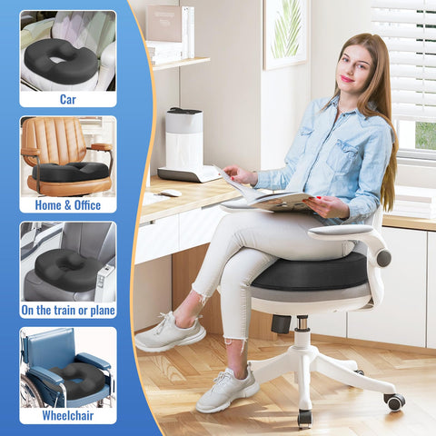 CloudBliss donut pillow breathable cover keeps you cool during seated use