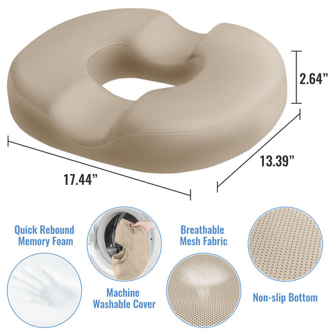 CloudBliss donut pillow center-hole ergonomic design evenly distributes weight for comfort.