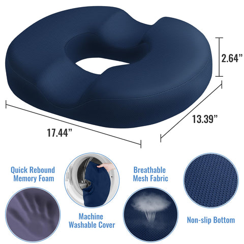 CloudBliss donut pillow ergonomic center-hole design supports posture during long sits.