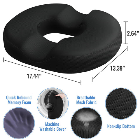 CloudBliss ergonomic design tailbone cushion distributes weight evenly for support