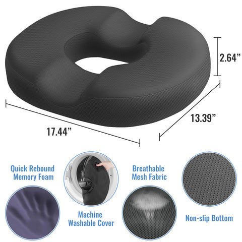 CloudBliss donut pillow ergonomic U shape demonstrates pressure relief for the tailbone