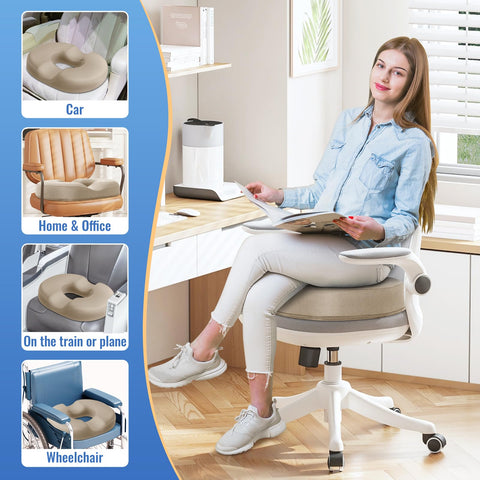 CloudBliss donut pillow for office use supports posture and comfort.