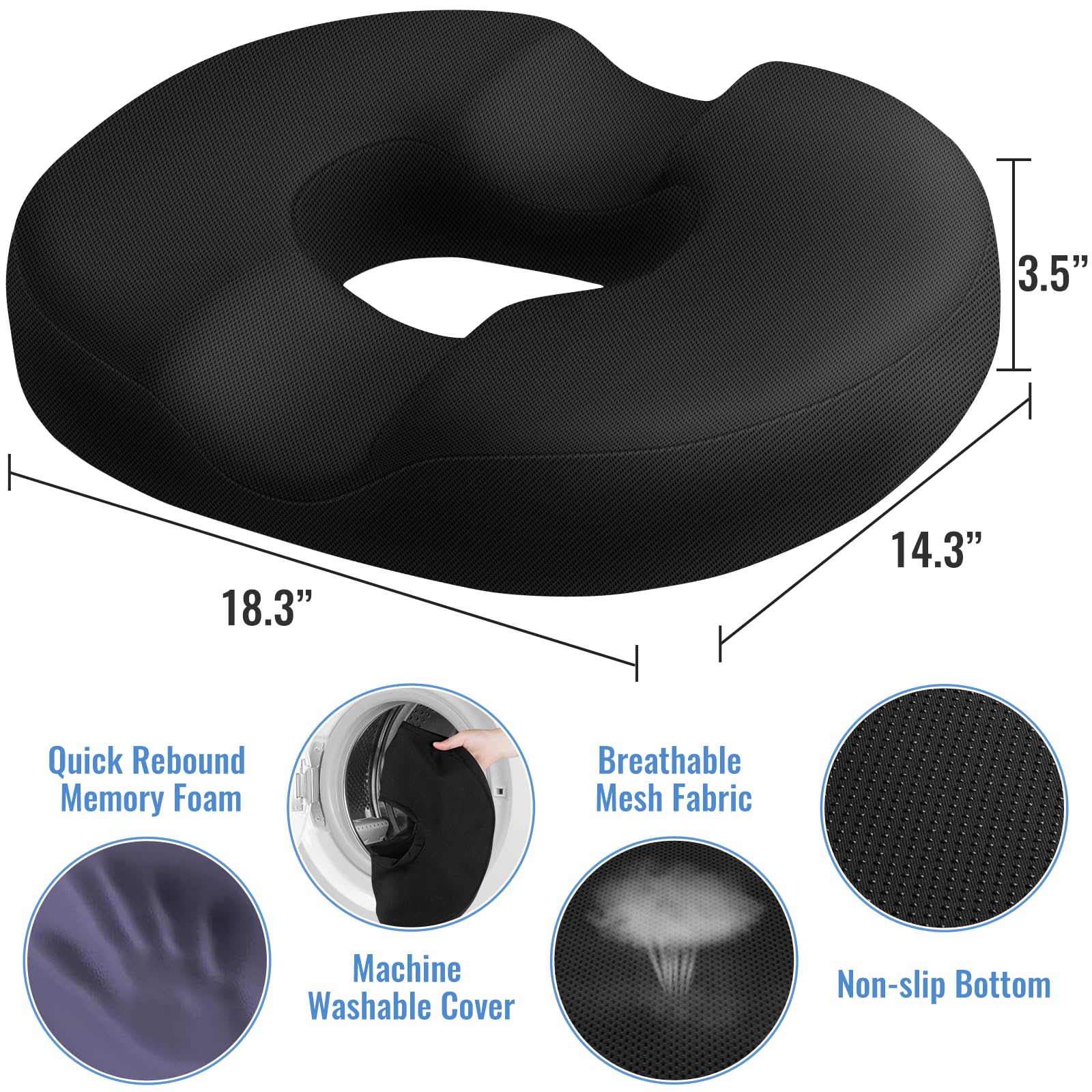 CloudBliss memory foam core durable support.