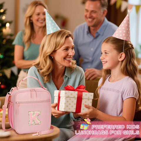 CLOUDWINGS monogrammed lunch bag in pink, ideal gift
