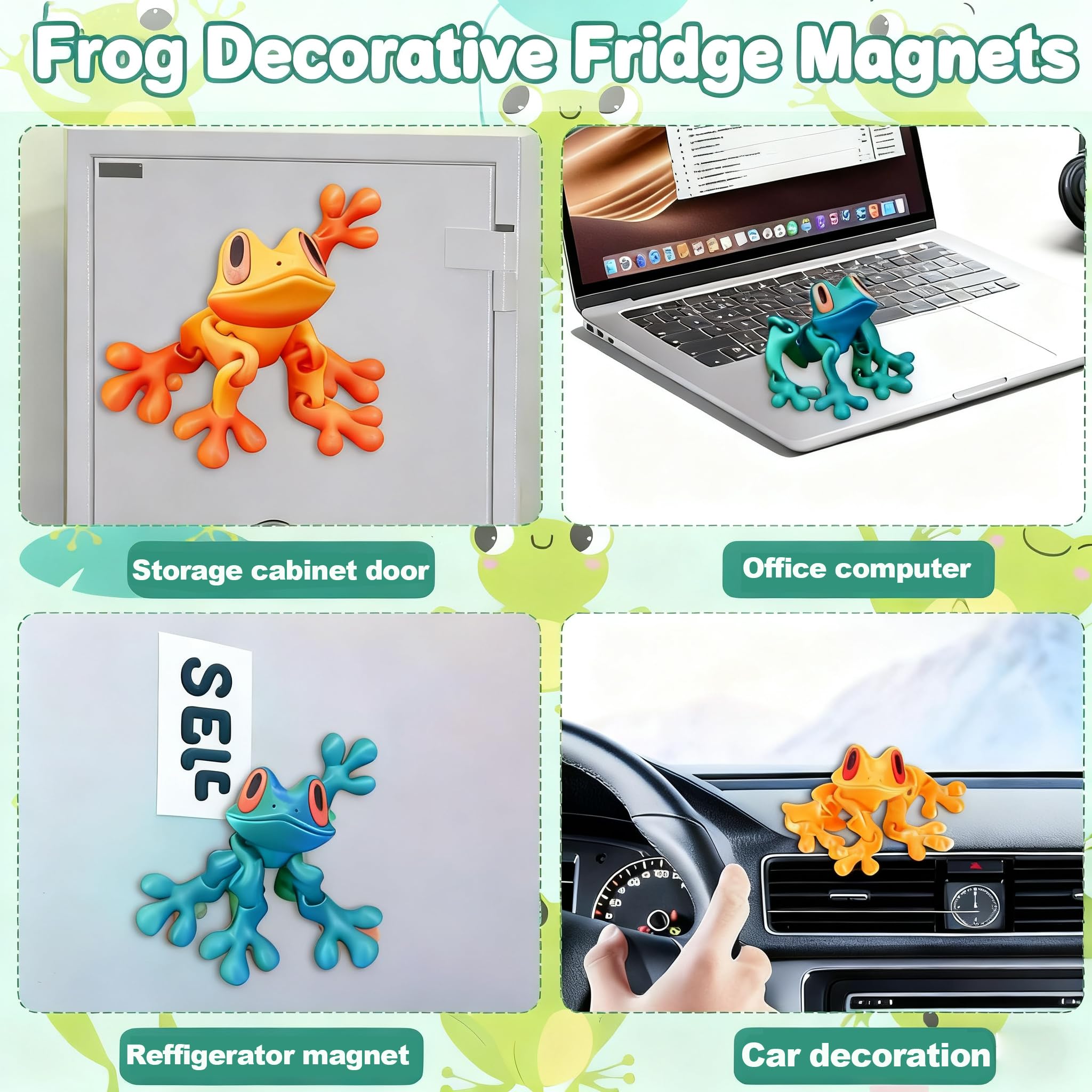 Clould Fitness Magnetic frog on a metal surface highlighting durable, safe construction.